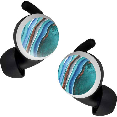 Turquoise Watercolor Geode Google Pixel Buds Skin